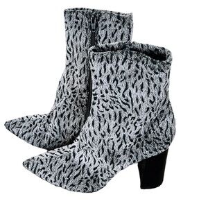 Jeffrey Campbell Gray Animal Print Calf Hair Siren Booties